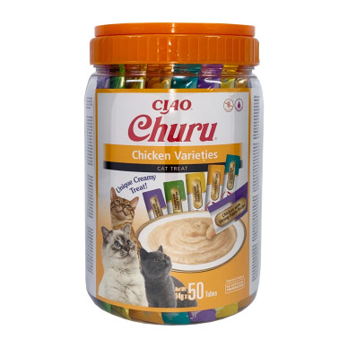Churu Cat Varieties cu Pui, 50 buc – recompense cremoase pentru pisici